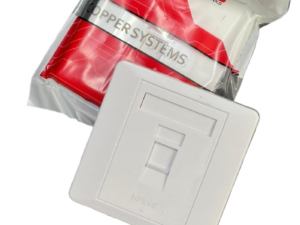 Single Port 86X86 RJ45 Faceplate Shuttered