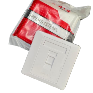 Single Port 86X86 RJ45 Faceplate Shuttered